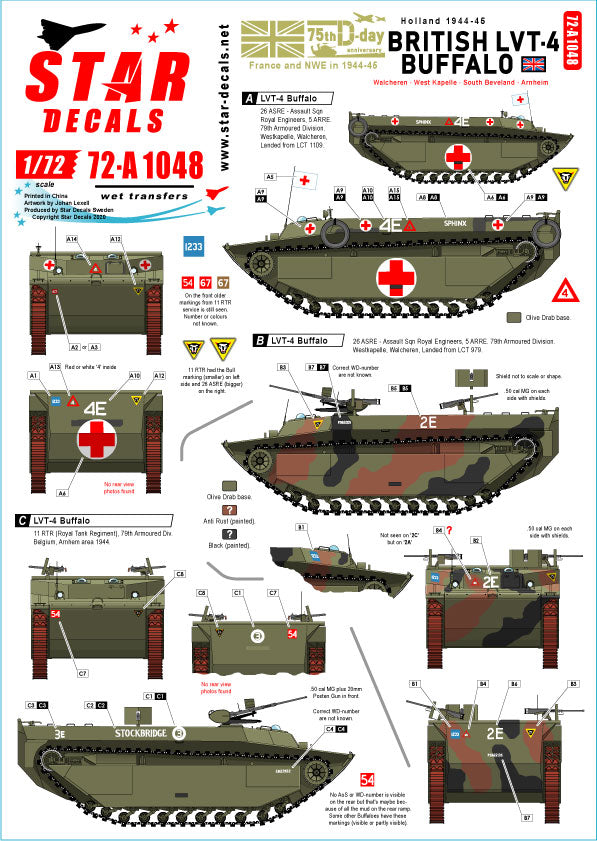 Star Decals 72-A1048 1:72 British LVT-4 Buffalo