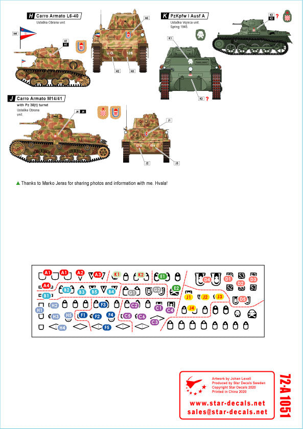 Star Decals 72-A1051 1:72 Balkan WW2 # 1