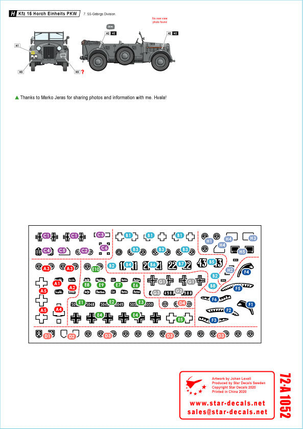 Star Decals 72-A1052 1:72 Balkan WW2 # 2