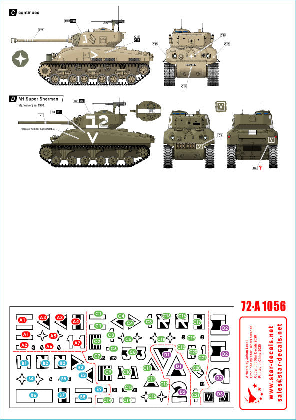 Star Decals 72-A1056 1:72 Israeli AFVs # 1