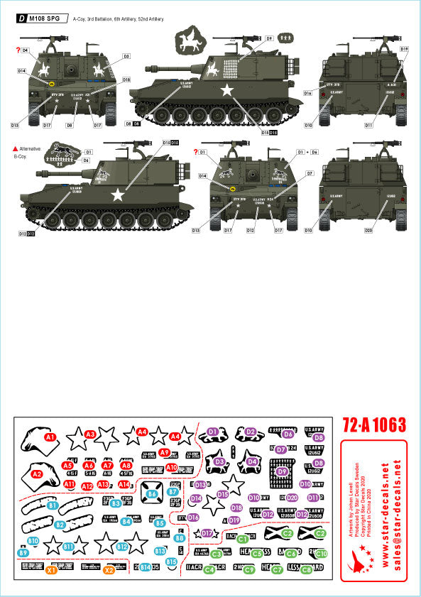 Star Decals 72-A1063 1:72 Big Guns in Vietnam