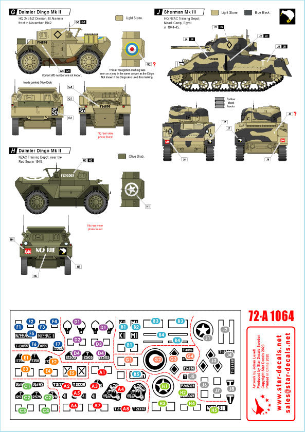 Star Decals 72-A1064 1:72 ANZAC # 1