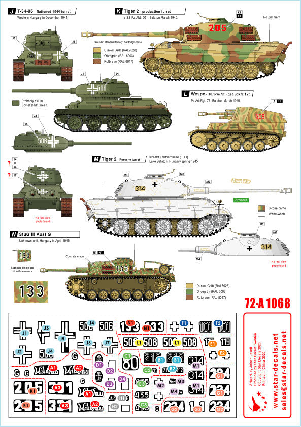 Star Decals 72-A1068 1:72 Hungary 45 # 1