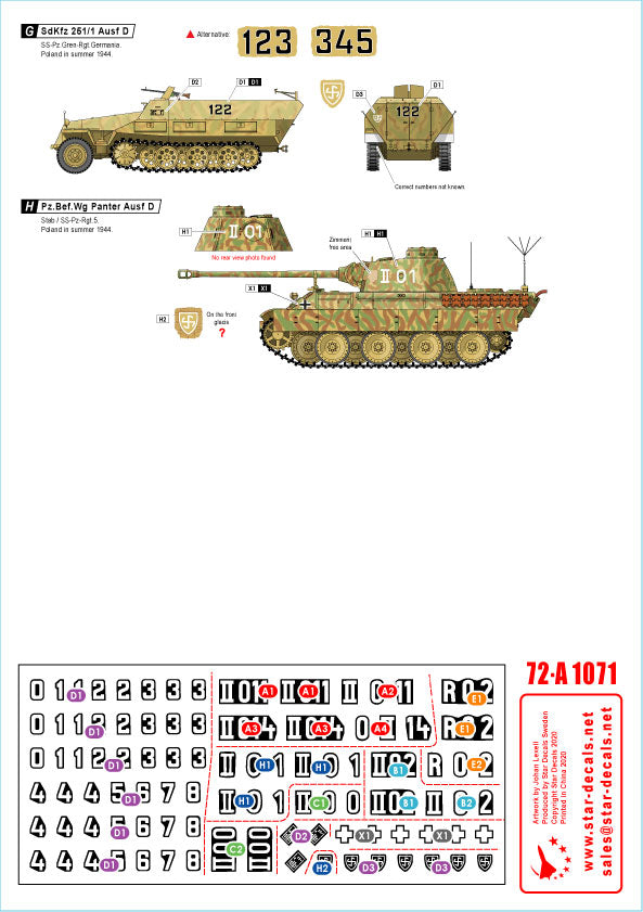 Star Decals 72-A1071 1:72 Wiking # 2