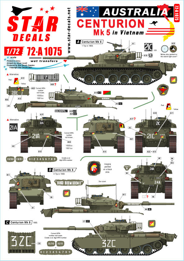 Star Decals 72-A1075 1:72 Australia in Vietnam # 1
