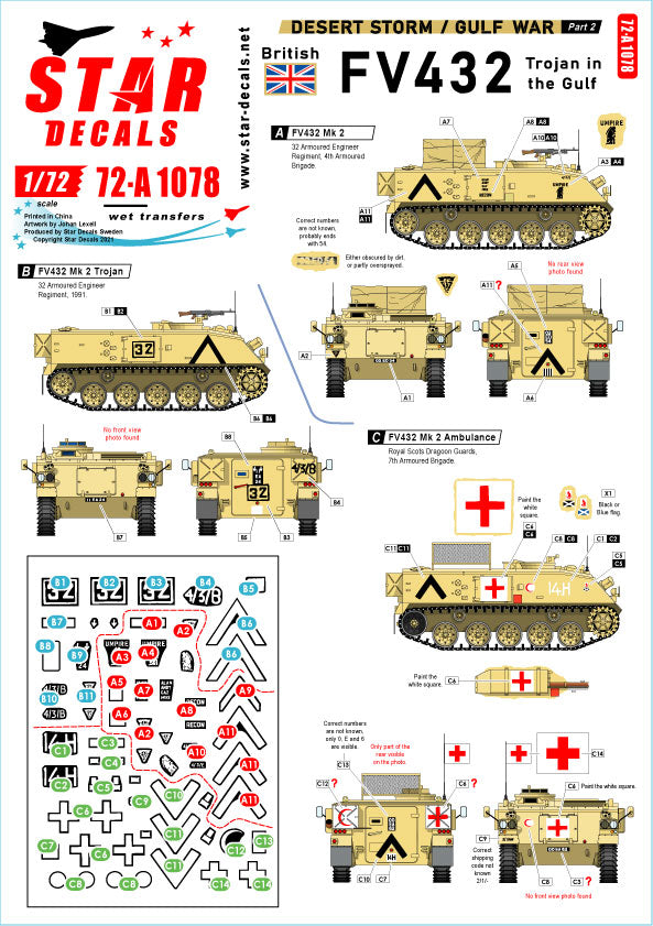Star Decals 72-A1078 1:72 Desert Storm # 2