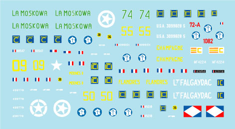 Star Decals 72-A1082 1:72 French Sherman Mix