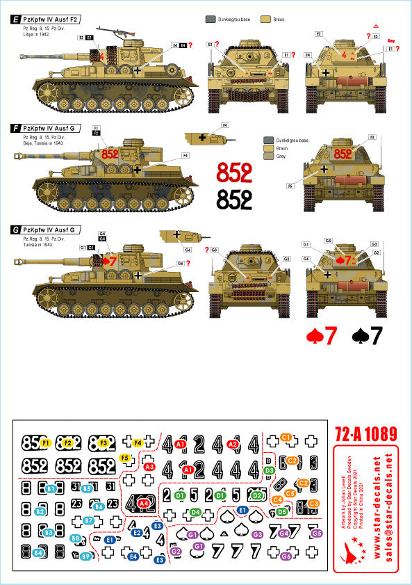Star Decals 72-A1089 1:72 Panzer in the Desert # 5