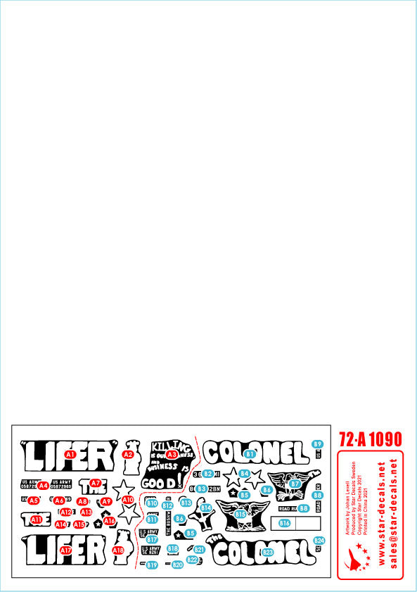 Star Decals 72-A1090 1:72 Vietnam Guntrucks