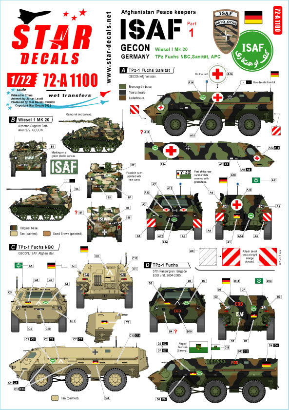 Star Decals 72-A1100 1:72 ISAF-Afghanistan # 1