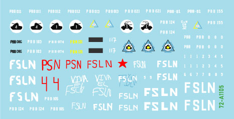 Star Decals 72-A1105 1:72 Nicaragua