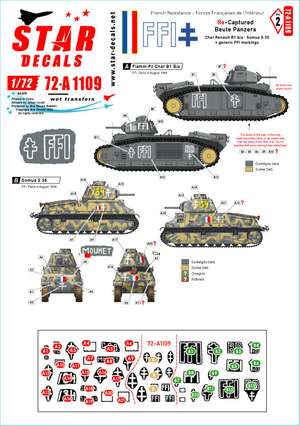 Star Decals 72-A1109 1:72 FFI # 2