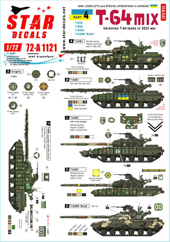 Star Decals 72-A1121 1:72 War in Ukraine # 4