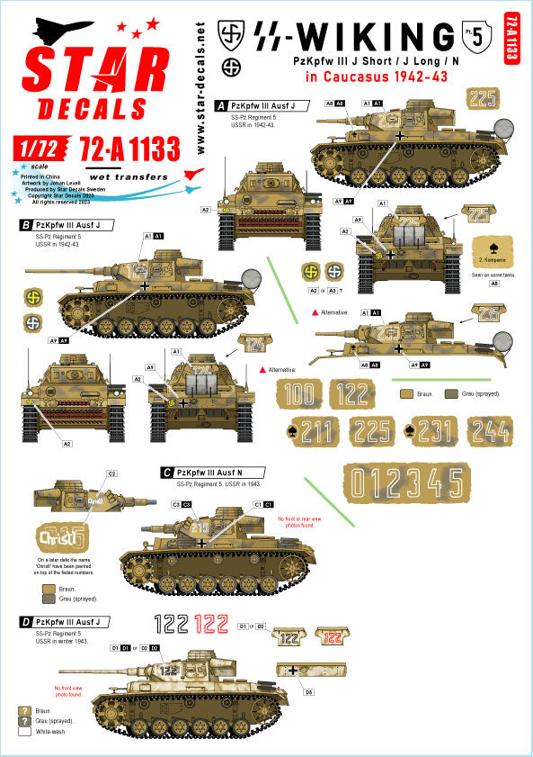 Star Decals 72-A1133 1:72 Wiking # 5