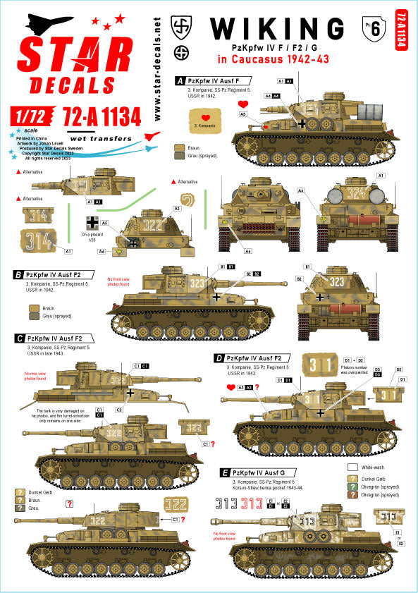 Star Decals 72-A1134 1:72 Wiking # 6