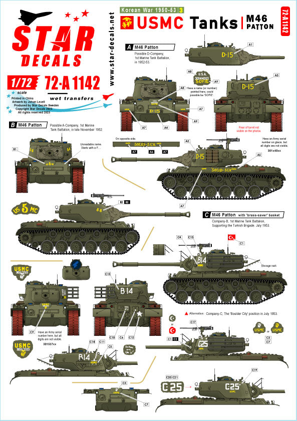 Star Decals 72-A1142 1:72 Korean War 1950-53 # 3