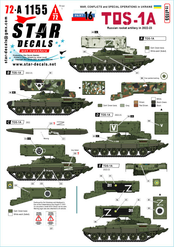 Star Decals 72-A1155 1:72 War in Ukraine # 16