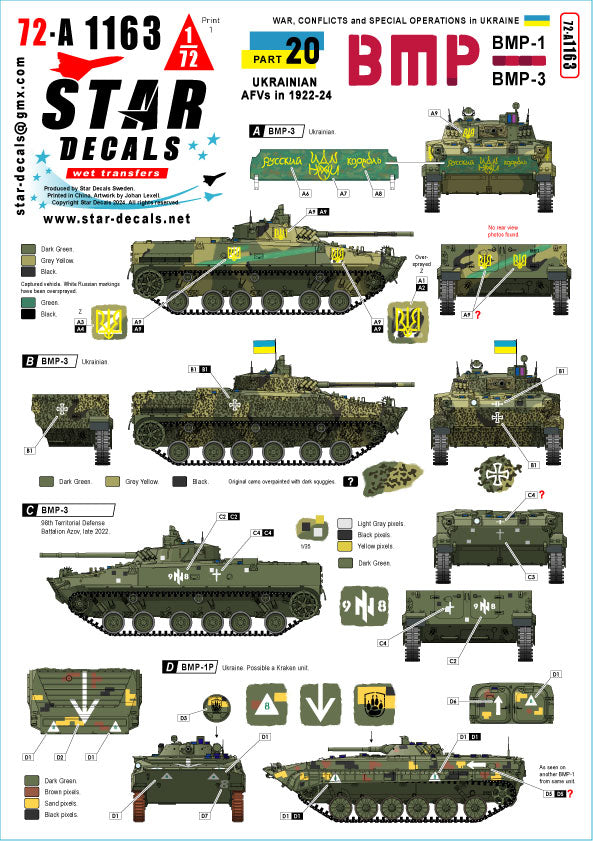 Star Decals 72-A1163 1:72 War in Ukraine # 20