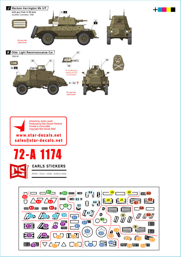Star Decals 72-A1174 1:72 Early IDF markings # 1