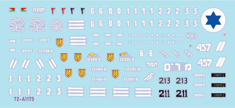 Star Decals 72-A1175 1:72 Early IDF markings # 2