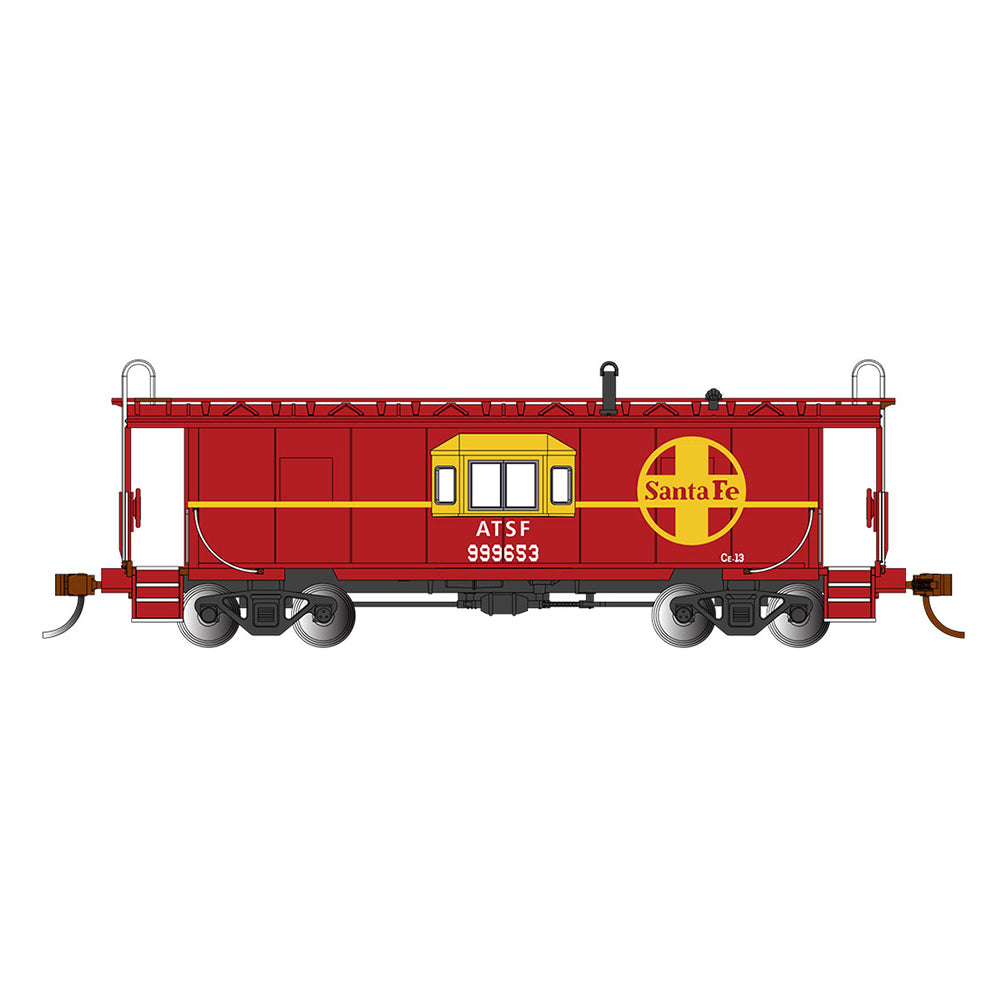 Bachmann USA Bay Window Caboose (with Roof Walk) - Santa Fe HO Gauge 73206