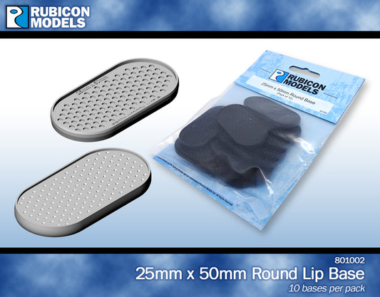 Plastic Soldier Company 801002 25 X 50mm Round Edge Bases