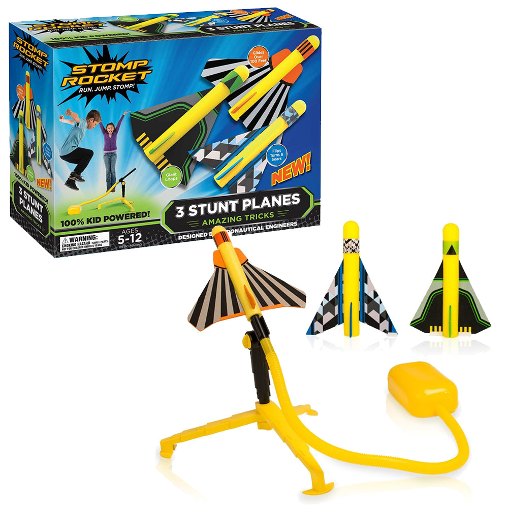 Stomp Rocket Stunt Planes Kit (3 Planes) Outdoor Toy Age 5-12
