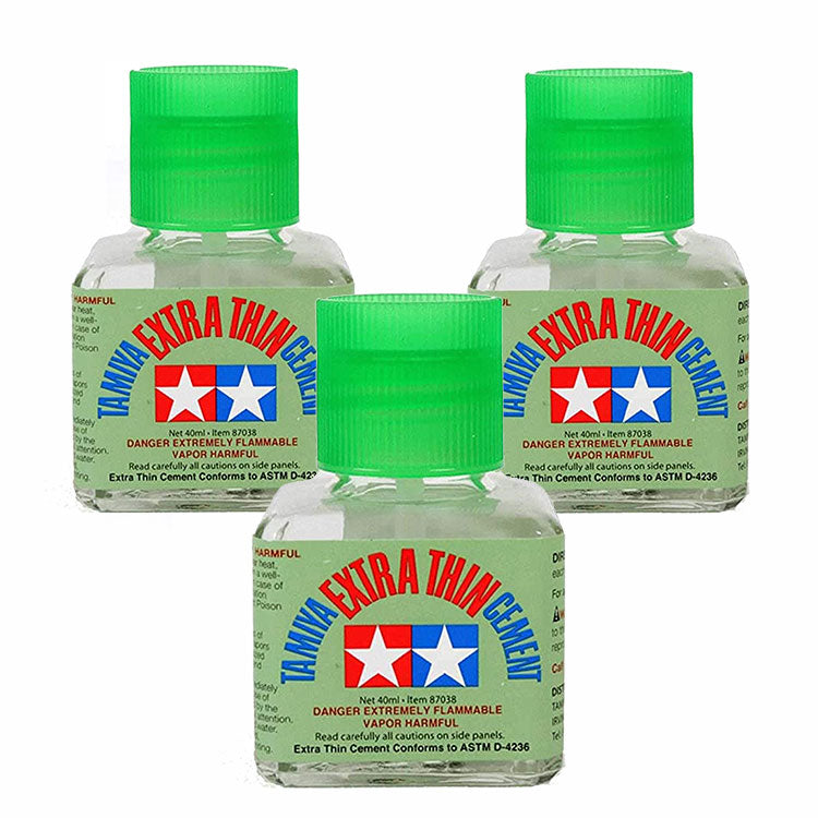 TAMIYA 87038 Extra Thin Cement Glue Model Kit Glue 3 x 40ml