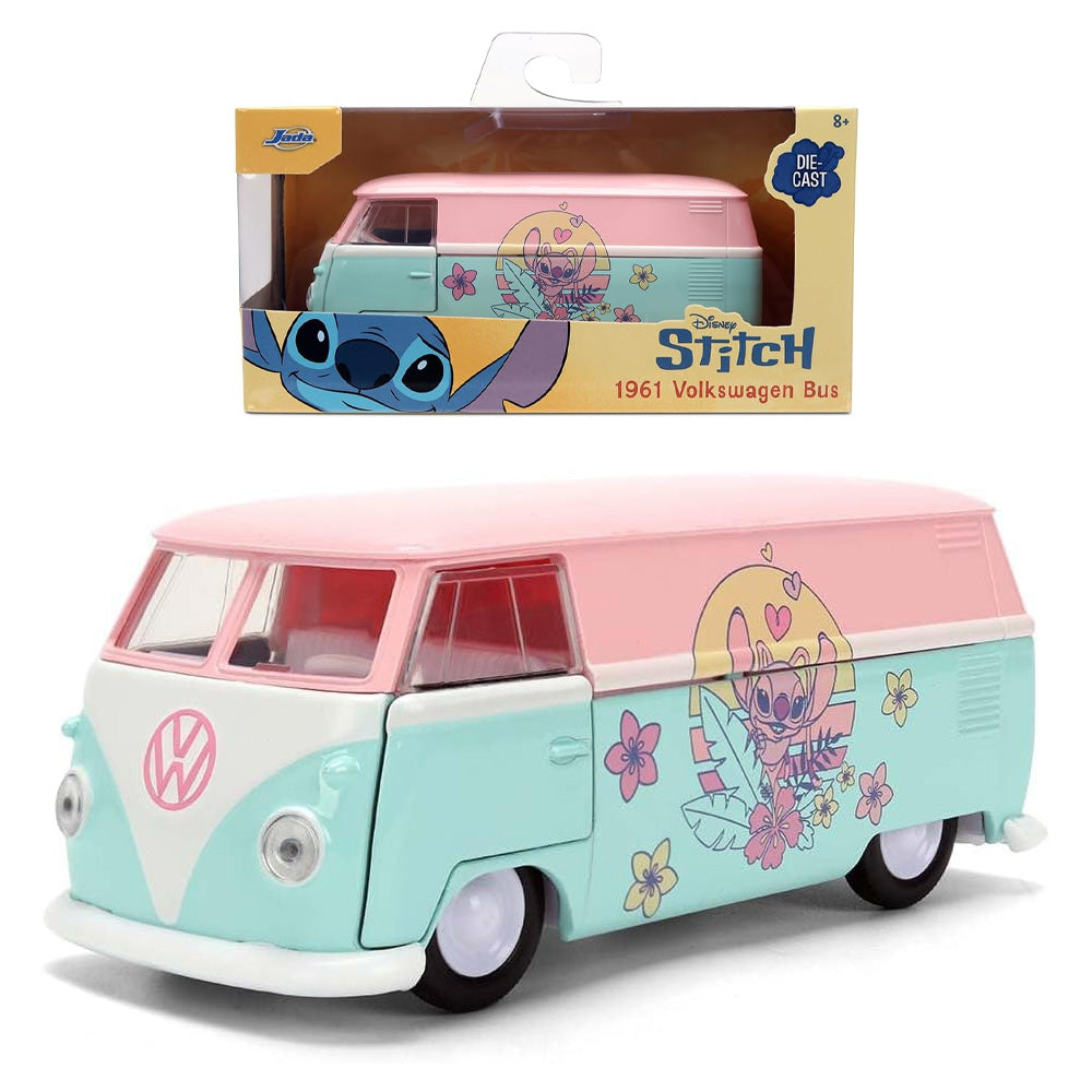 Jada Stitch Angel 1961 Volkswagen Bus 1:32 Diecast Car