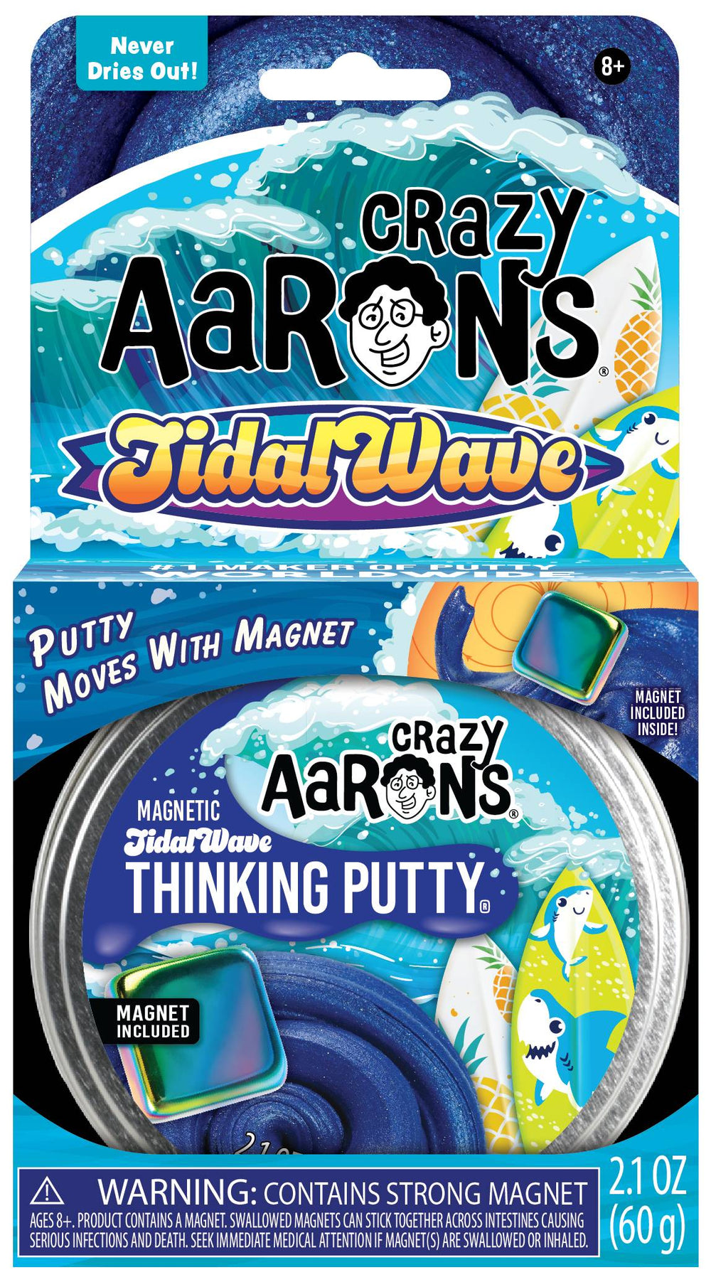 Crazy Aaron's Tidal Wave Thinking Putty 3.5" Tin