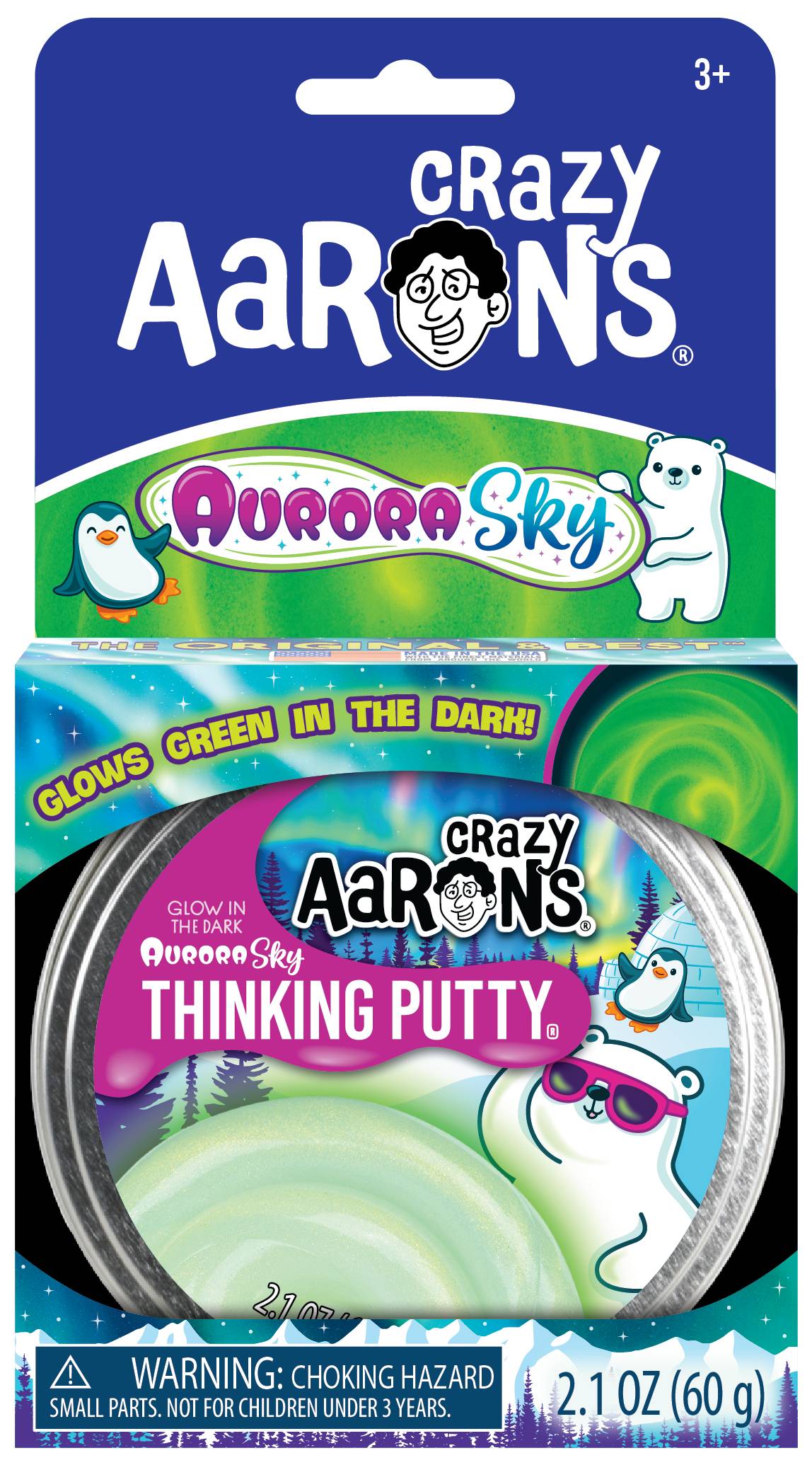 Crazy Aaron's Aurora Sky Thinking Putty 3.5" Tin