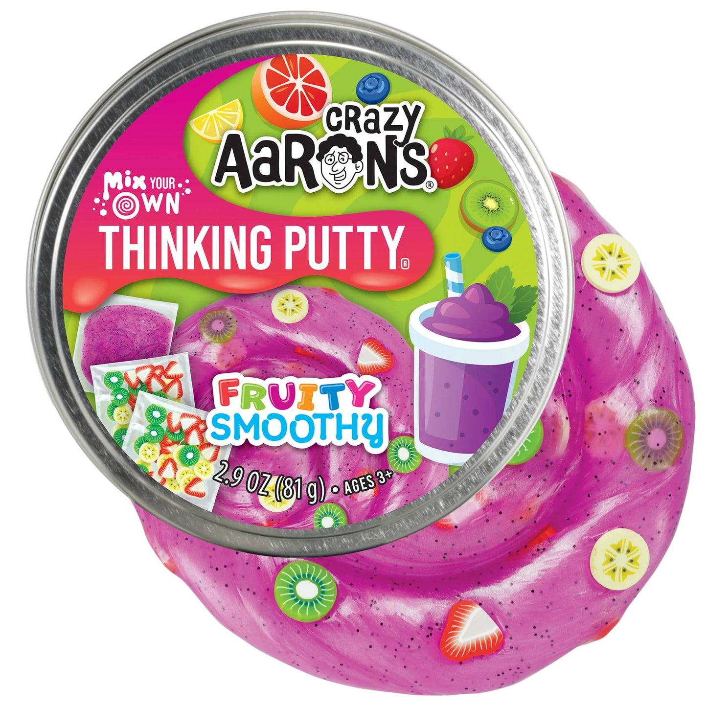 Crazy Aaron's Fruity Smoothy Thinking Putty 3.5" Tin