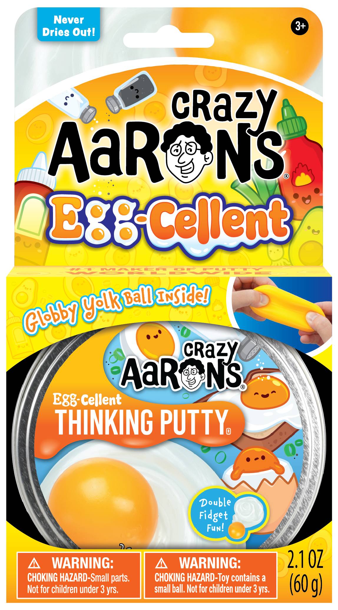 Crazy Aaron's Egg-cellent Thinking Putty 3.5" Tin