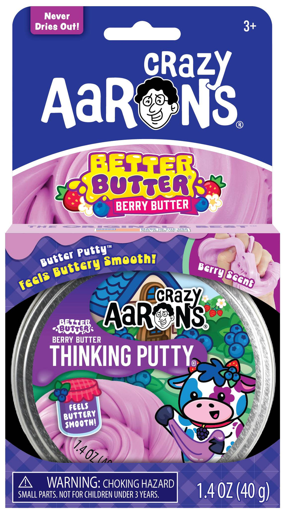 Crazy Aaron's Better Butter Berry Thinking Putty 3.5" Tin