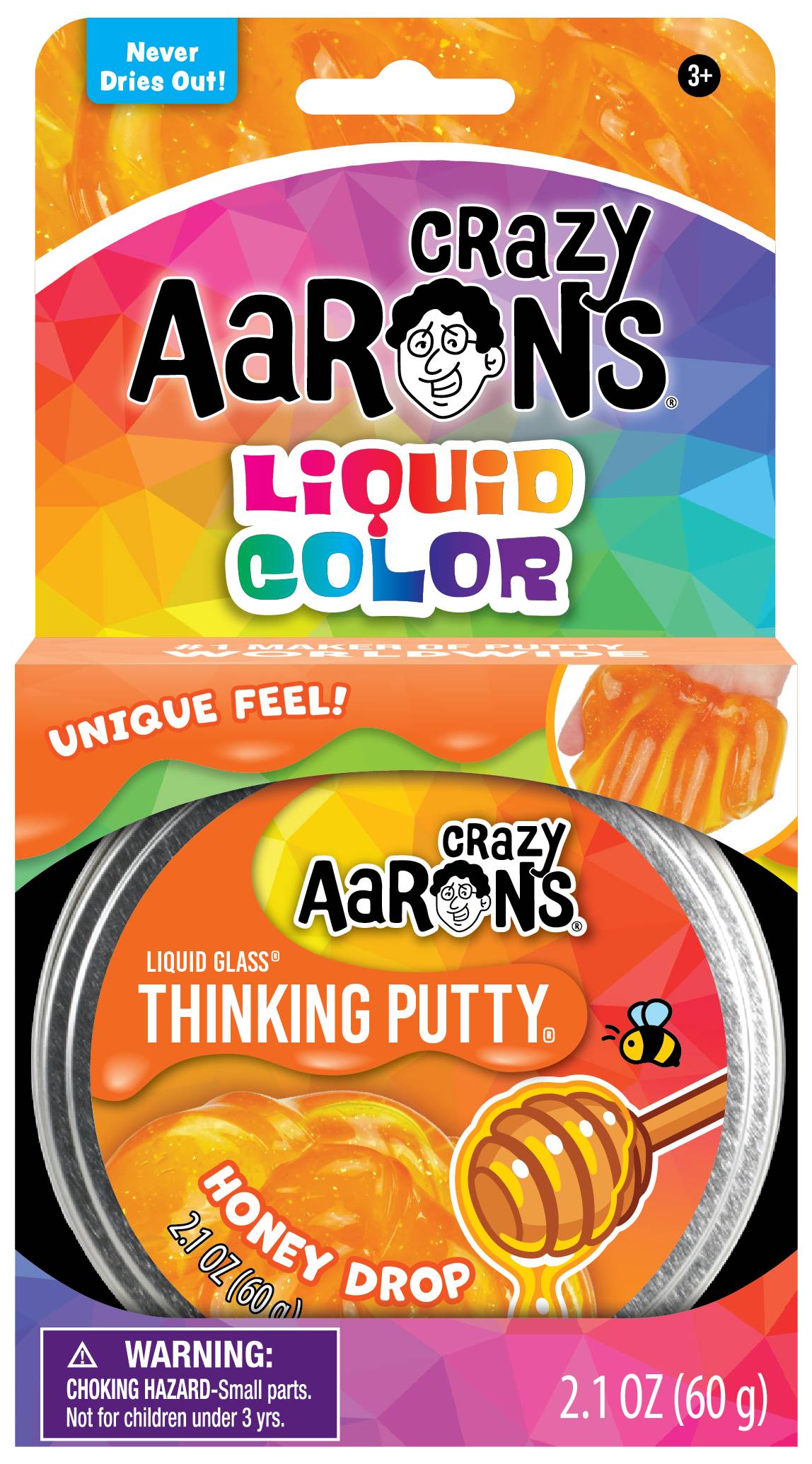 Crazy Aaron's Honey Drop Thinking Putty 3.5" Tin