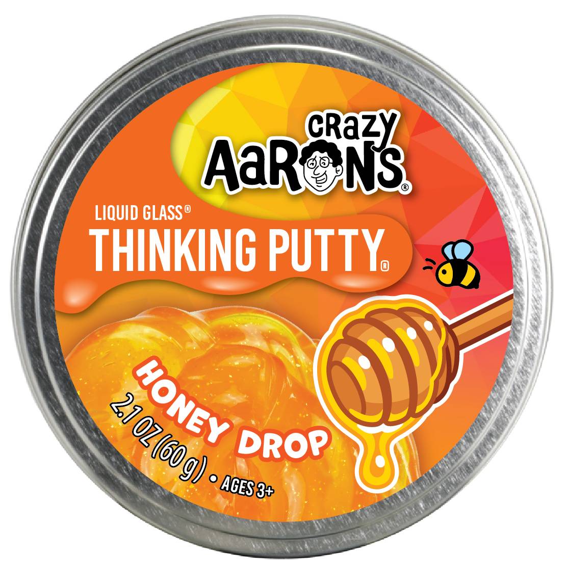 Crazy Aaron's Honey Drop Thinking Putty 3.5" Tin