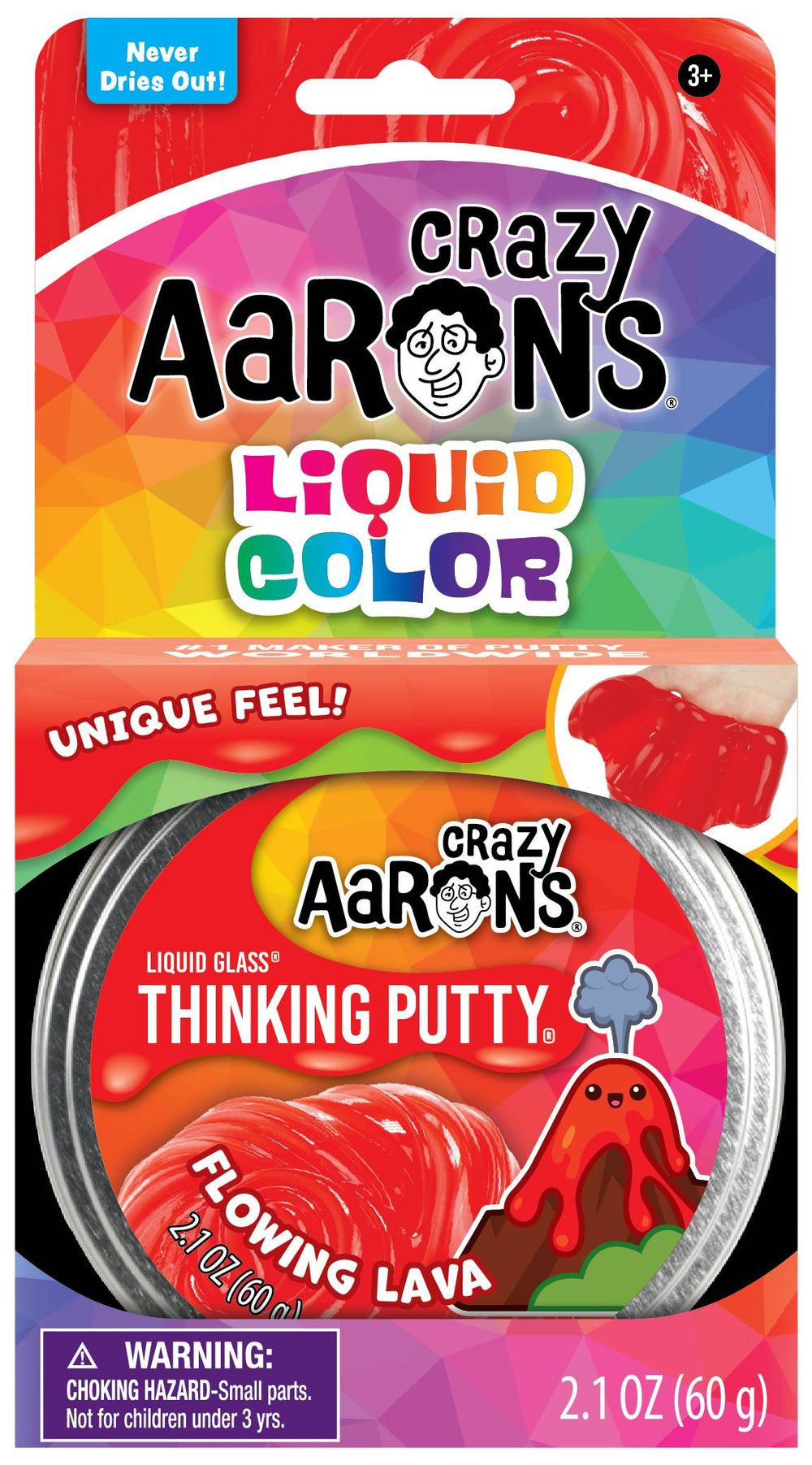 Crazy Aaron's Flowing Lava Thinking Putty 3.5" Tin