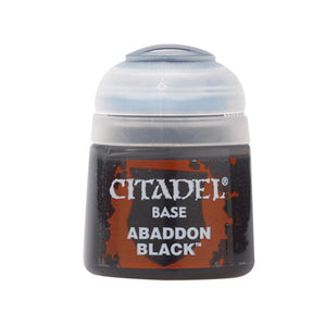 Games Workshop Warhammer Colour Base Paint: Abaddon Black 12ml 21-25
