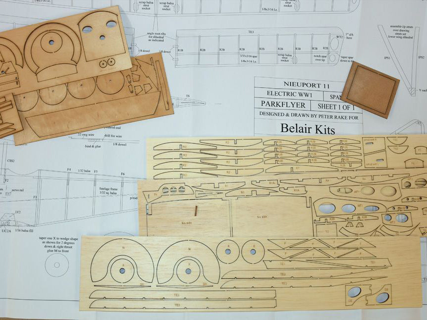 Belair Nieuport 11 "Bebe' 25" Electric Scale Plane Assembly Kit BA017