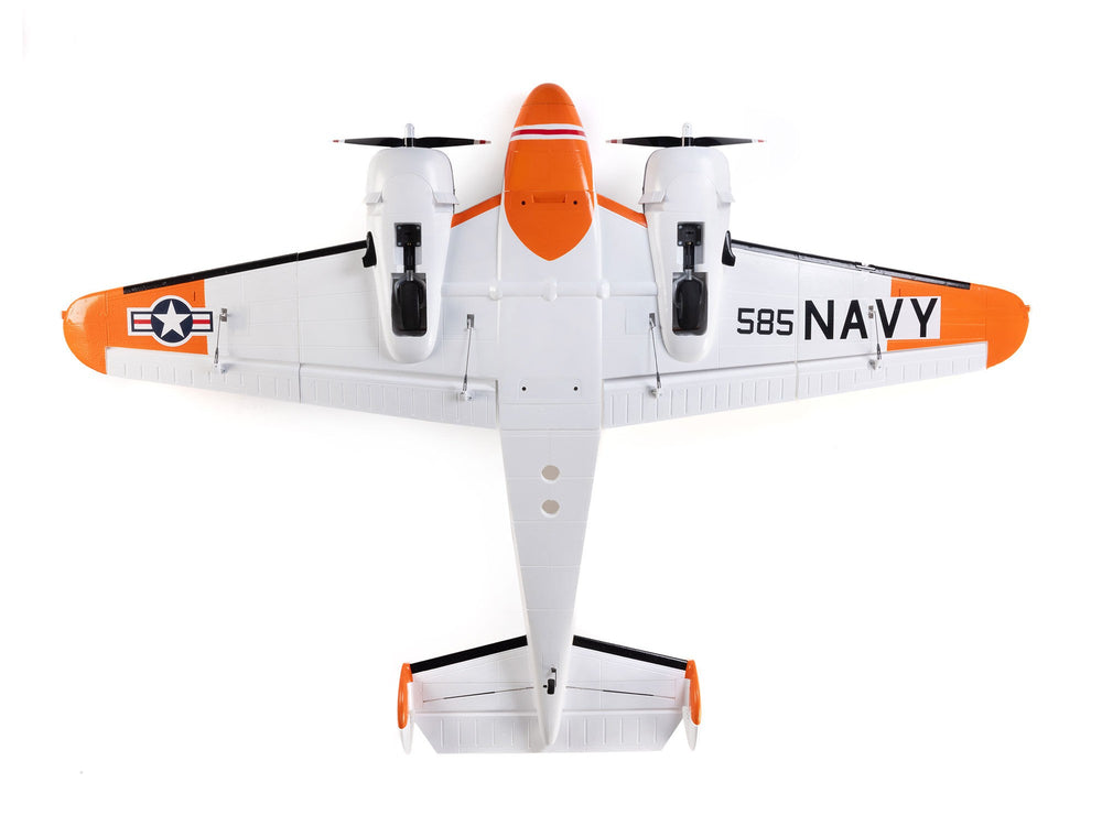 E-flite Beechcraft D18/RC-45J 1.5m BNF Basic w/ AS3X+ and SAFE 3S/4S RC Plane