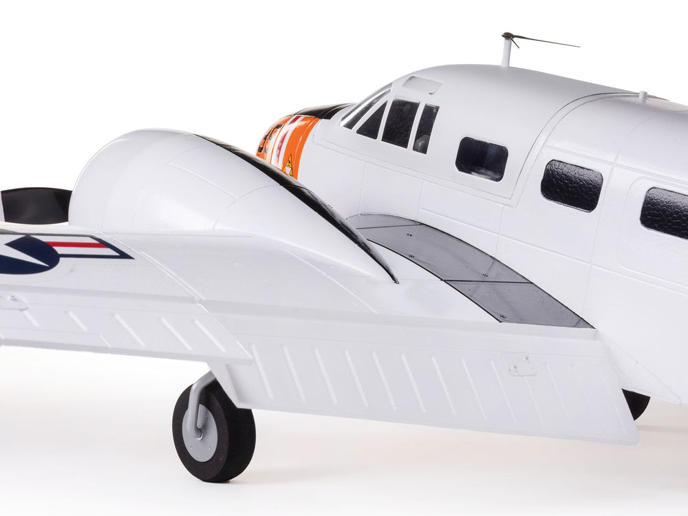 E-flite Beechcraft D18/RC-45J 1.5m BNF Basic w/ AS3X+ and SAFE 3S/4S RC Plane