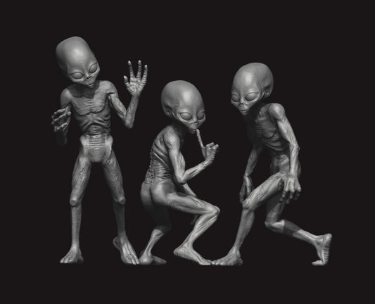 ION Model A35-001 1:35 GREY ALIENS x 3