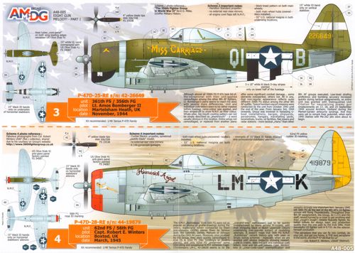 AMDG Decals A48005 1:48 Republic P-47D Thunderbolt