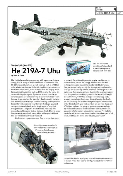 Valiant Wings Publishing VWPAA-01 AA-01 Second Edition! The Heinkel He-219 'Uhu'