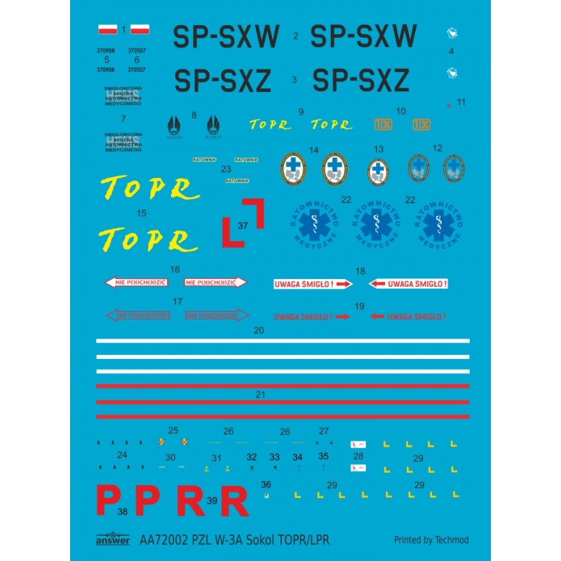 Answer AA72002 1:72 PZL W-3A Sokol TOPR Rescue Helicopter
