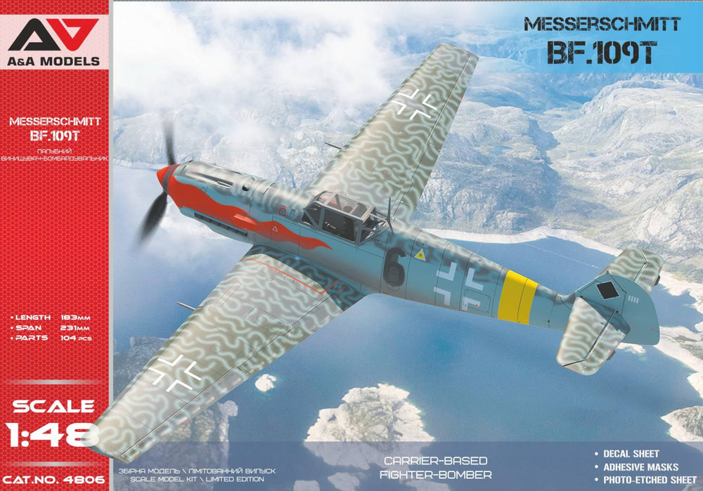 A & A Models AAM4806 1:48 Messerschmitt Bf-109T Carrier-based fighter-bomber