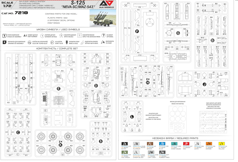 A & A Models S-125 Neva-SC Missile System on MAZ-543 Chassis 1:72