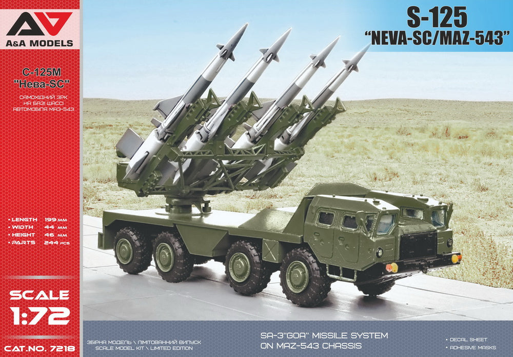 A & A Models S-125 Neva-SC Missile System on MAZ-543 Chassis 1:72