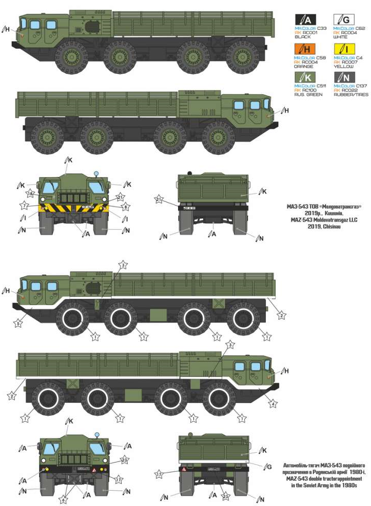 A & A Models AAM7225 1:72 MAZ-543
