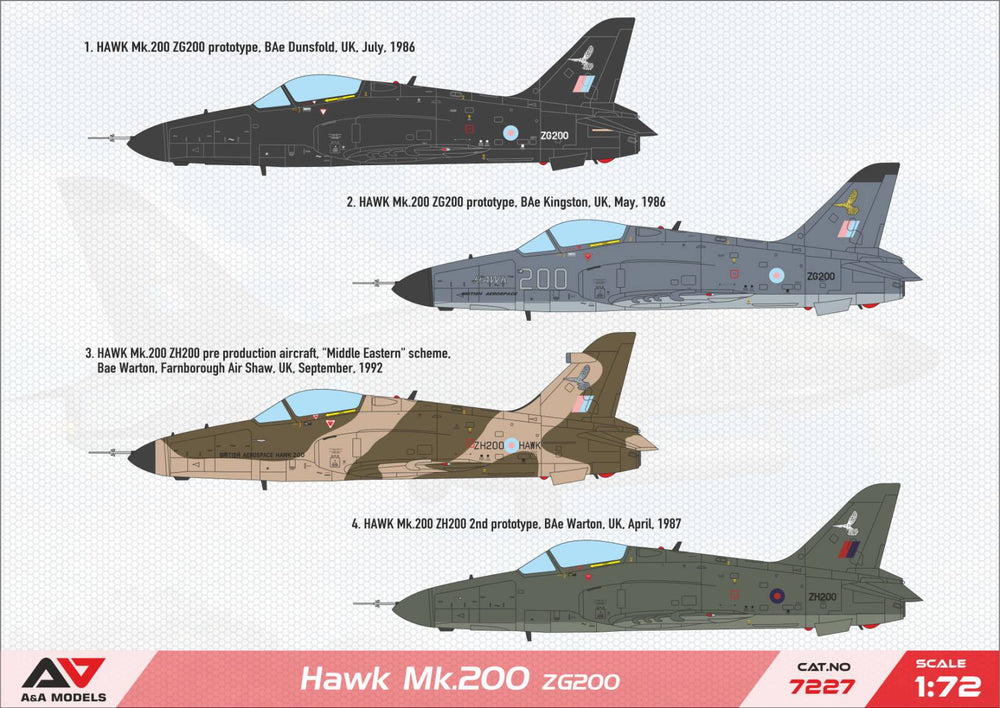 A & A Models AAM7227 1:72 British Aerospace Hawk 200 reg ZG200
